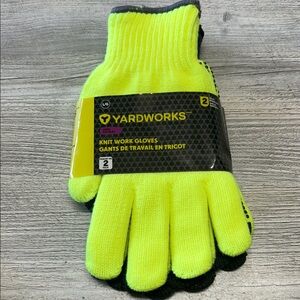 Yardworks Knit Work Gloves - Neon Yellow and Black